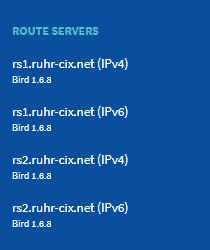 Ruhr-CIX Looking Glass Ruhr-CIX Looking glass neighbor overview